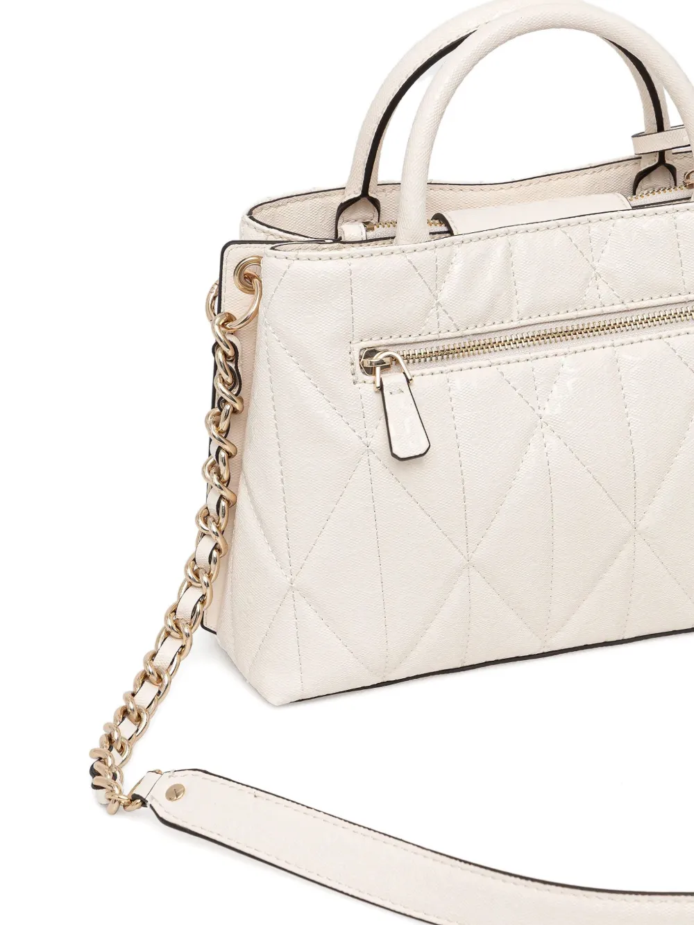 Guess Usa Quilted-design Crossbody Bag In White