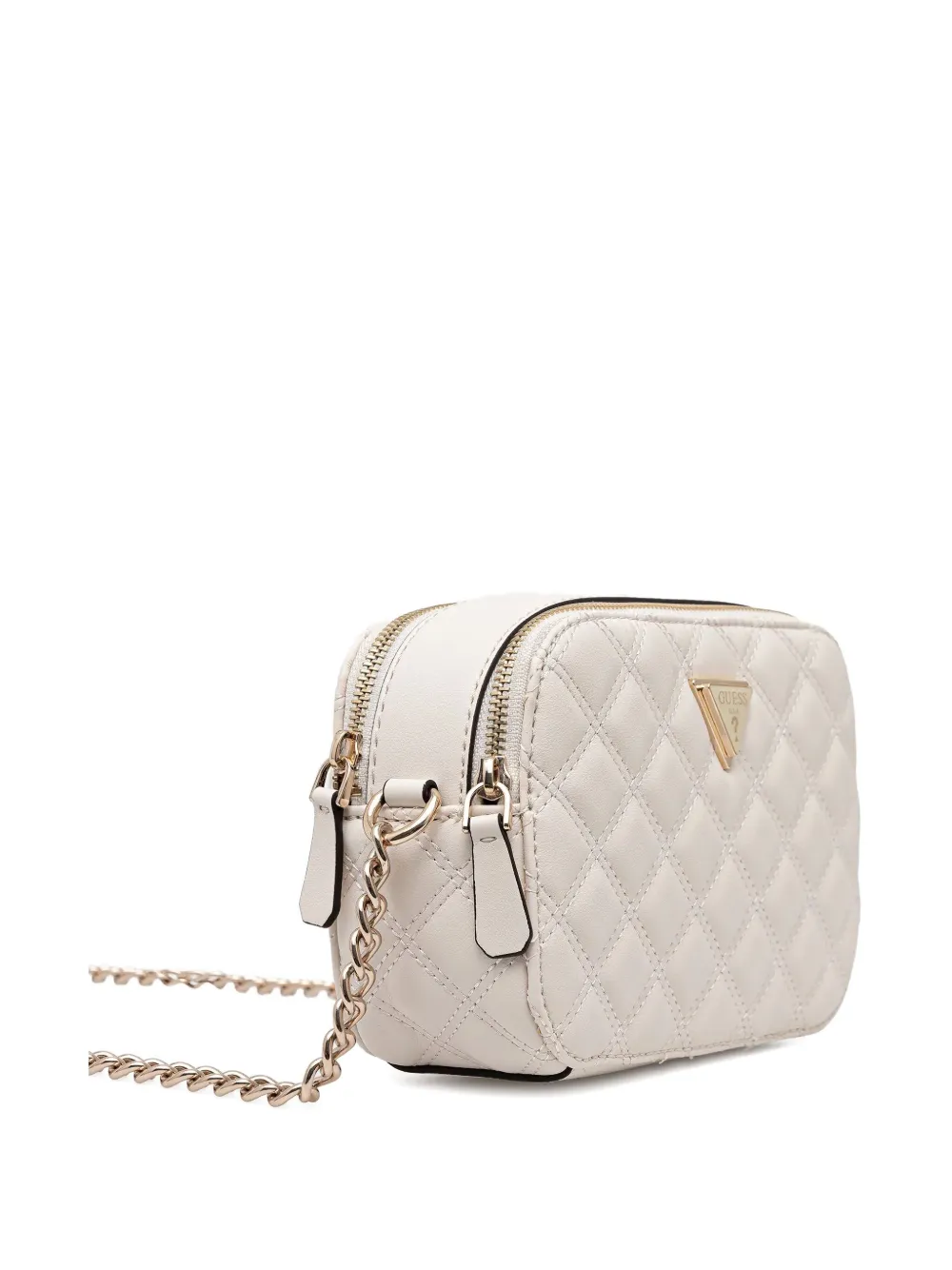 Guess Usa Quilted Chain-strap Cross-body Bag In Neutral