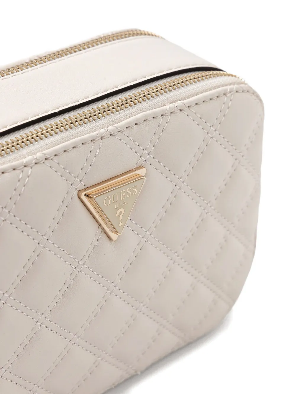 Guess Usa Quilted Chain-strap Cross-body Bag In Neutral