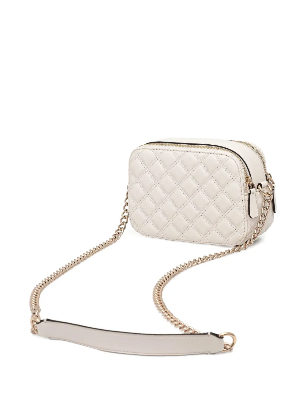 Guess Usa Quilted Chain-strap Cross-body Bag In Neutral