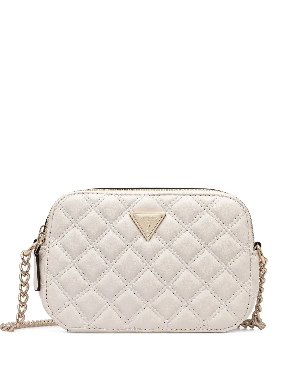 Guess Usa Quilted Chain-strap Cross-body Bag In Neutral