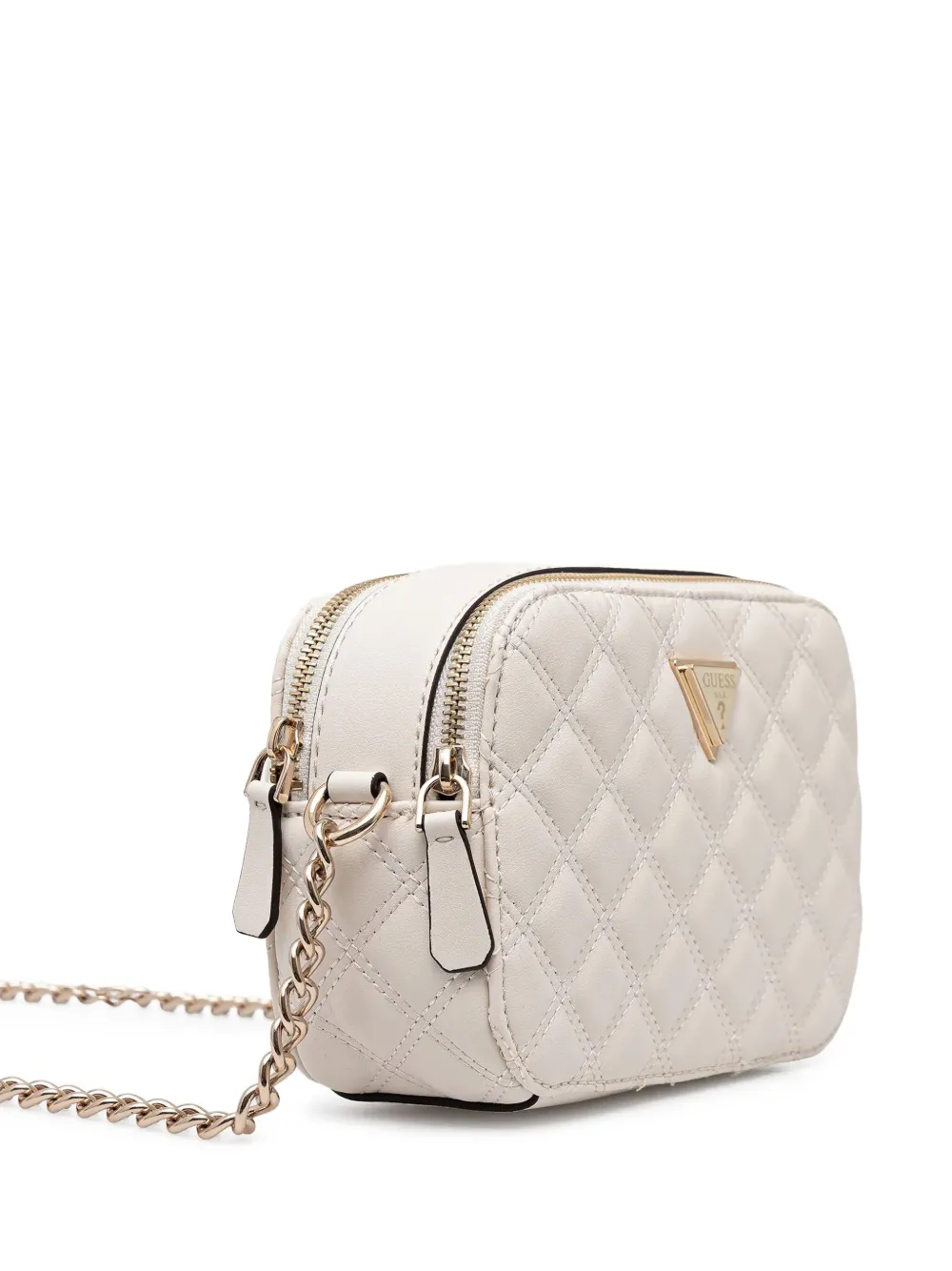 GUESS USA Gewatteerde crossbodytas met kettingband Beige