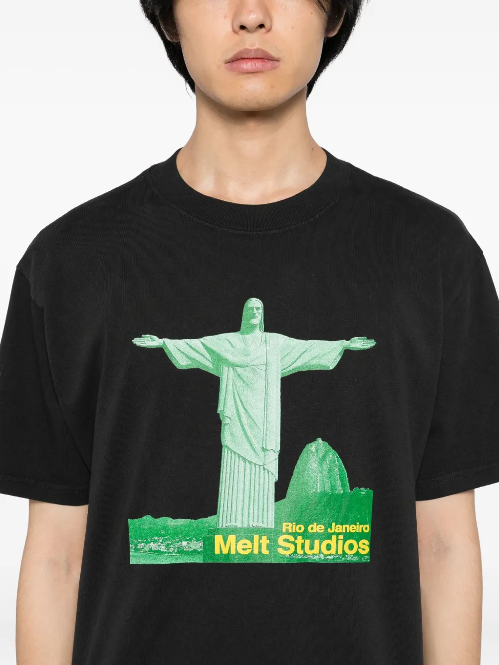 Melt Graphic=print T-shirt In Black