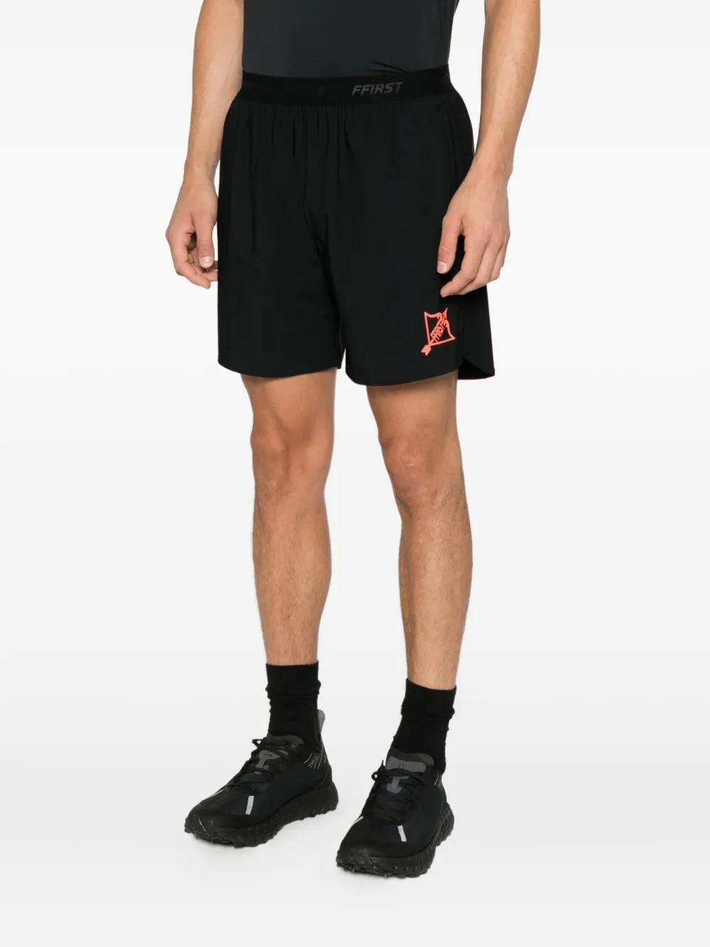 Family First Trainingsshorts met logoprint Zwart