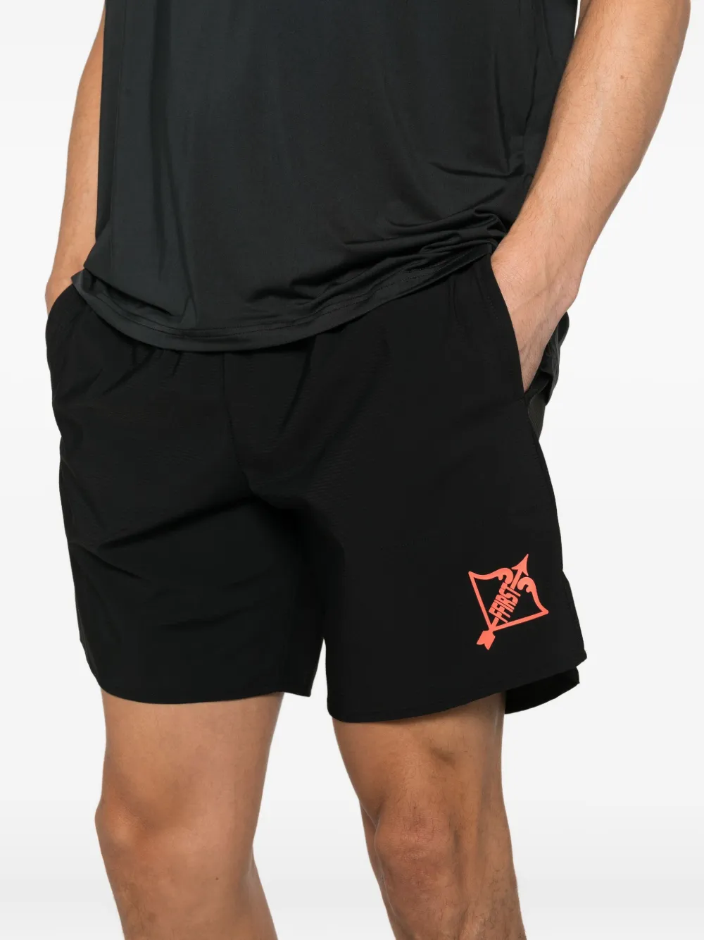 Family First Trainingsshorts met logoprint Zwart