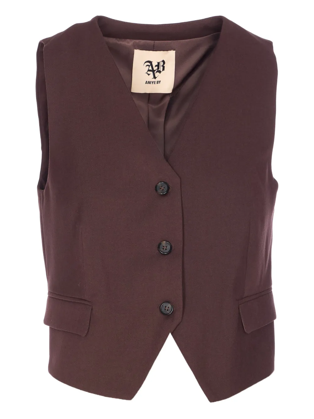 Aniye By V-neck waistcoat | Brown | Image 1