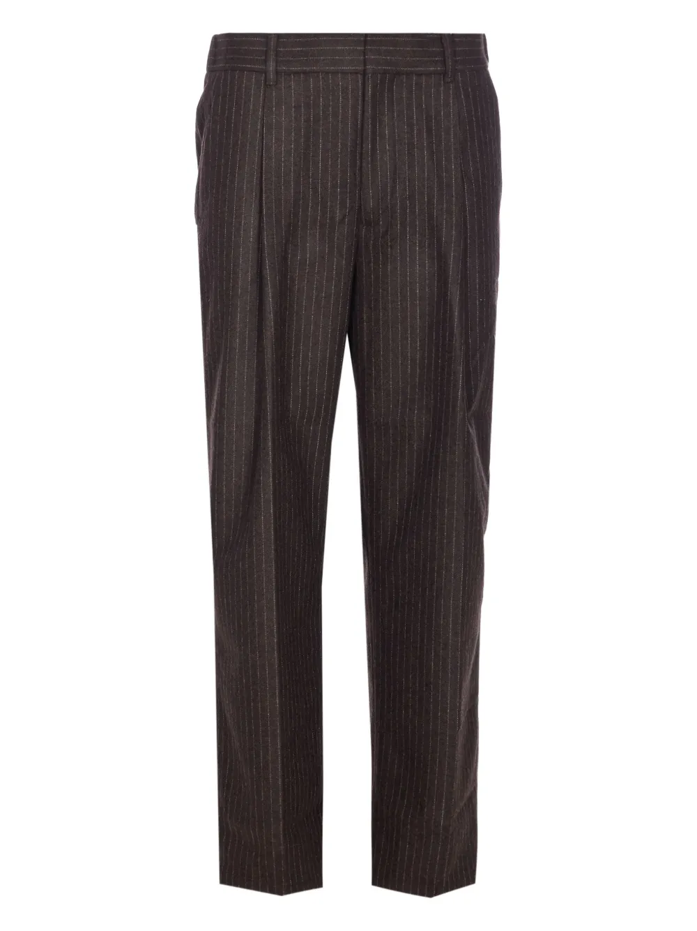 Nn07 Pinstripe-pattern Trousers In Brown