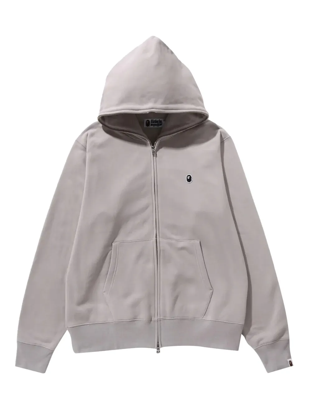 A Bathing Ape One Point Zip-up Hoodie In Gray