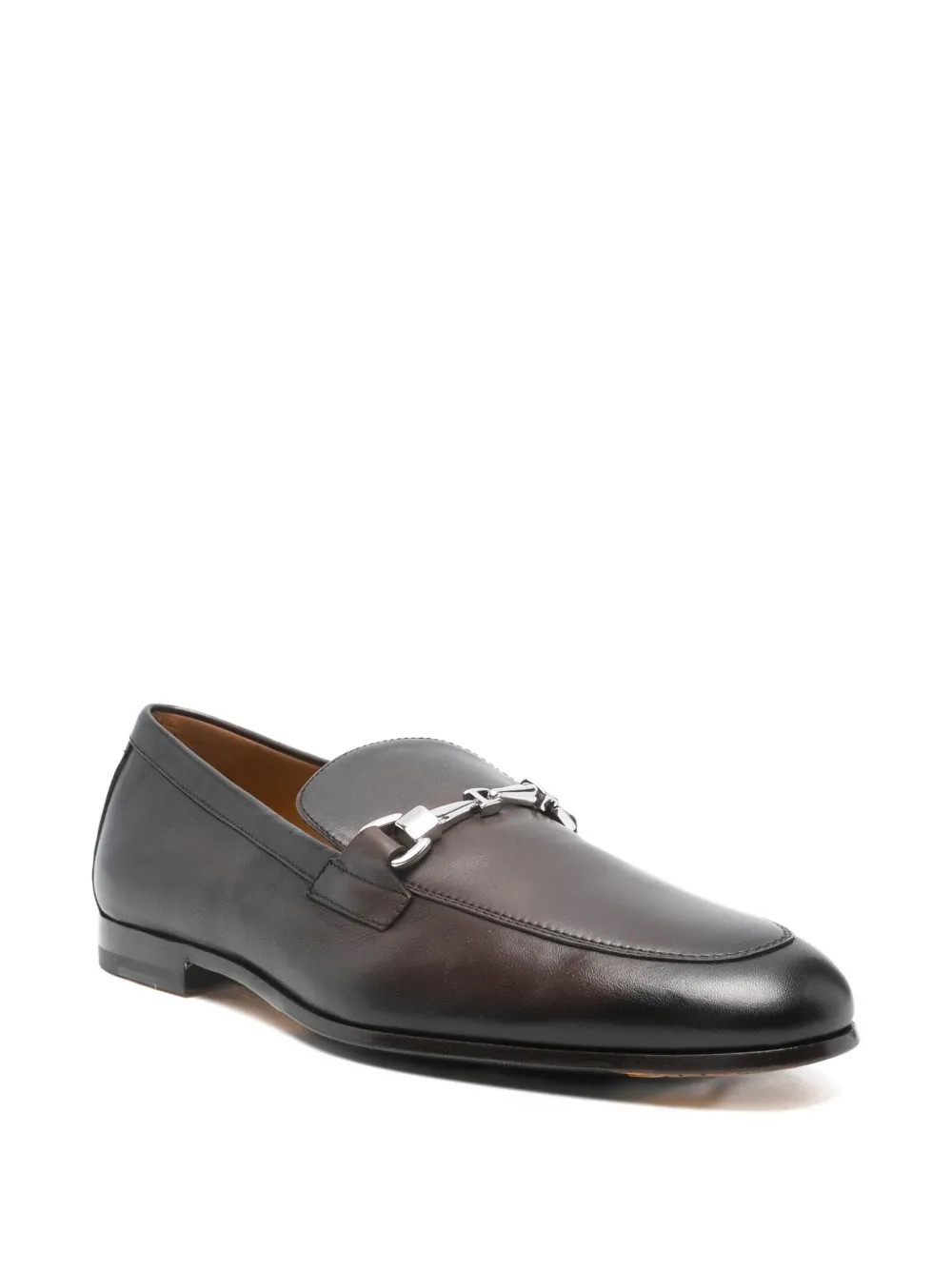Doucal's horsebit-detail leather loafers - Bruin