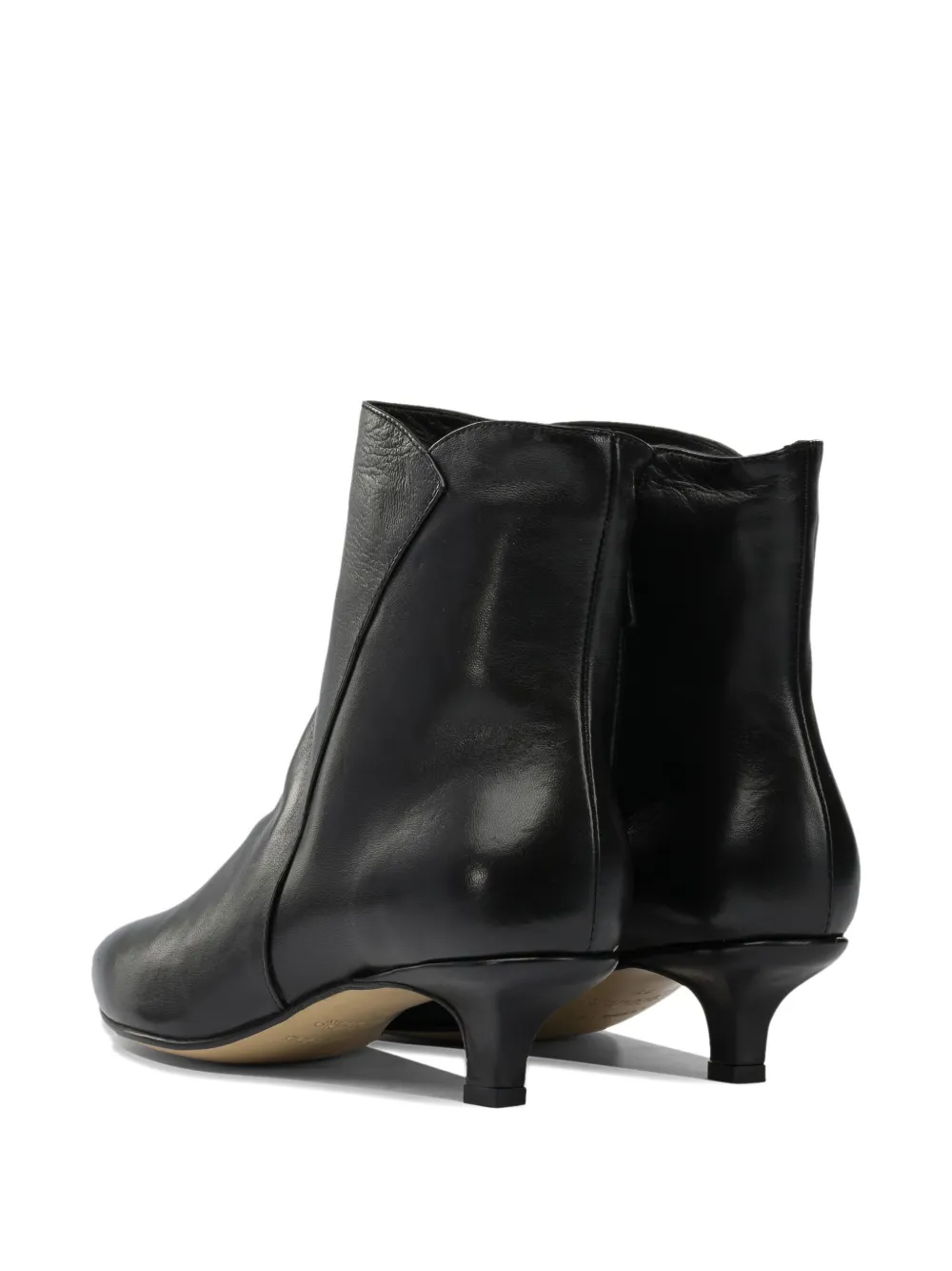 Pomme D'or Pointed Leather Boots In Black