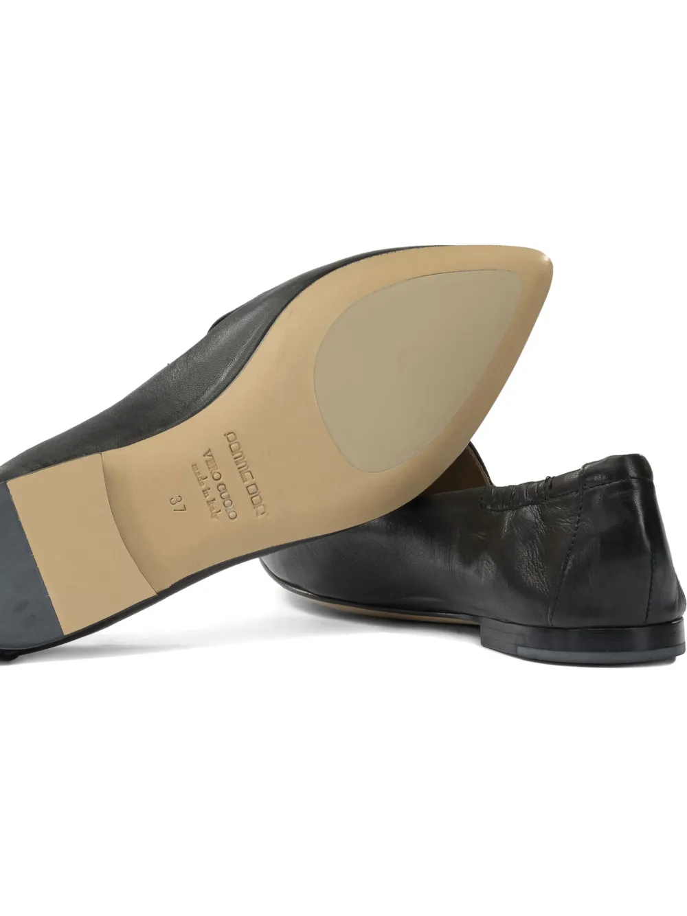 Pomme D'or Woman Loafers Black Size 7 Leather In Black