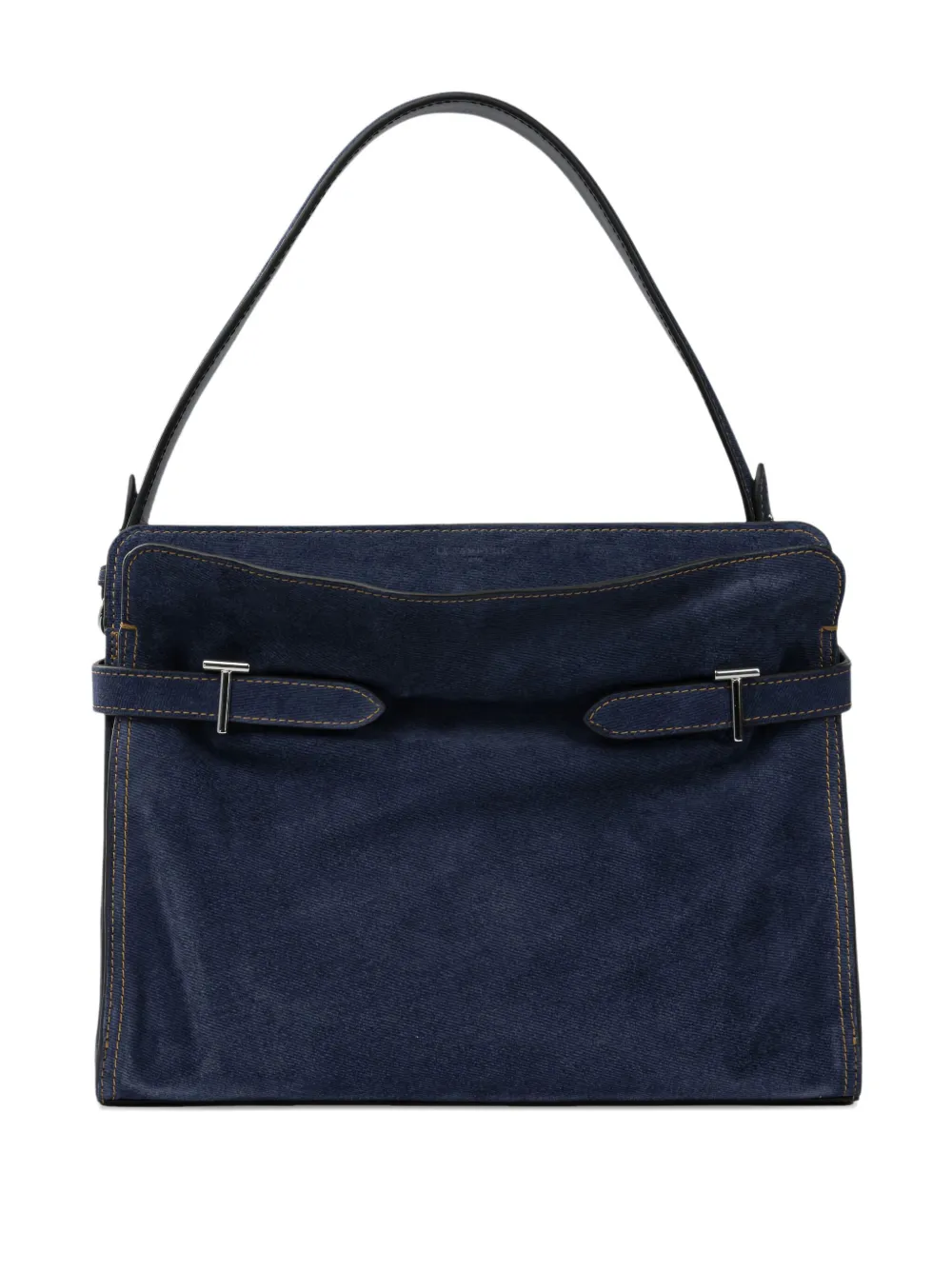 Le Tanneur large Emie denim-effect suede-leather shoulder bag - ブルー Le Tanneur large Emie denim-effect suede-leather shoulder bag - ブルー