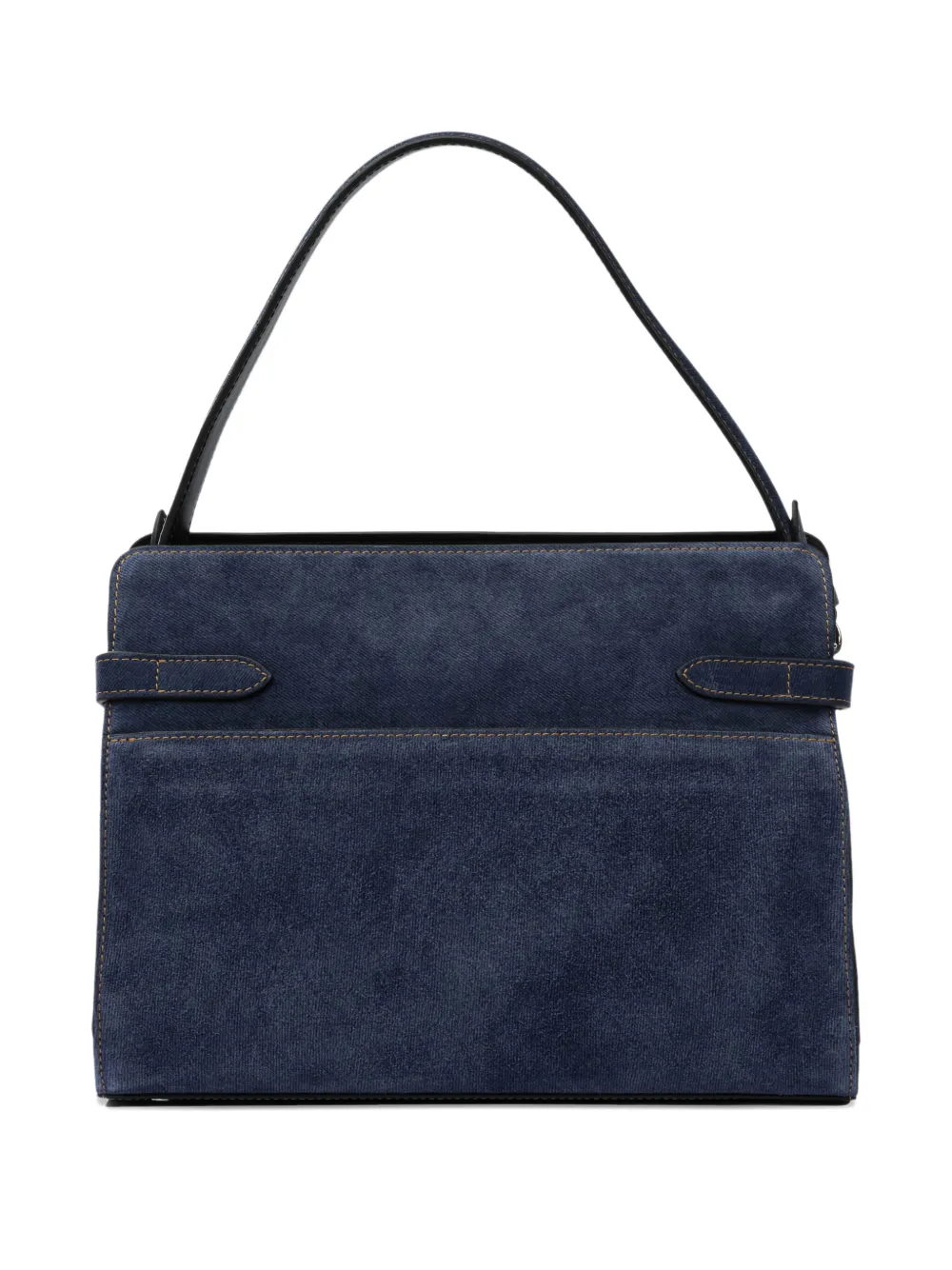 Le Tanneur Emie grote suède schoudertas met denim-effect - Blauw