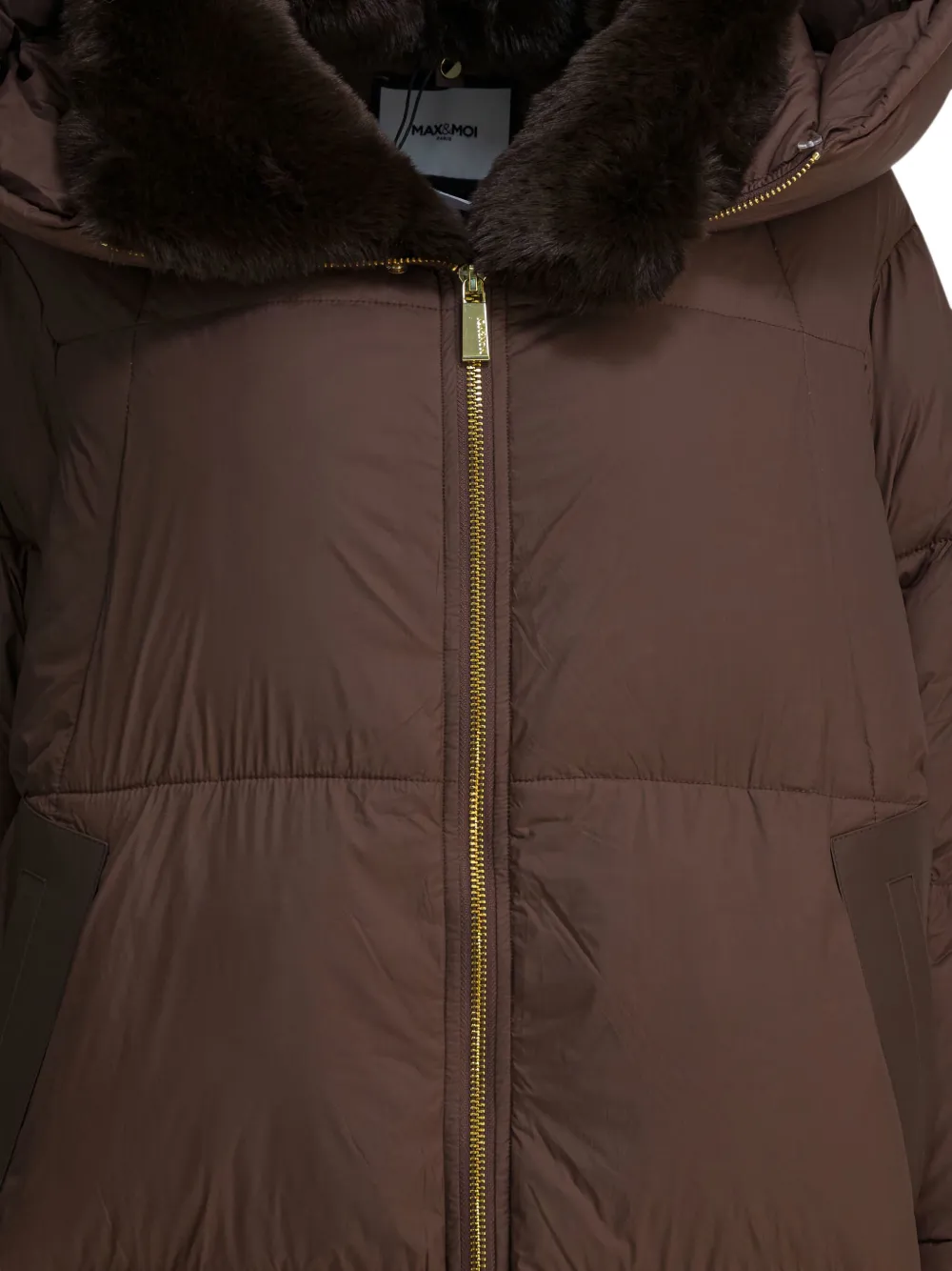 Max & Moi Danae Padded Hooded Coat In Brown