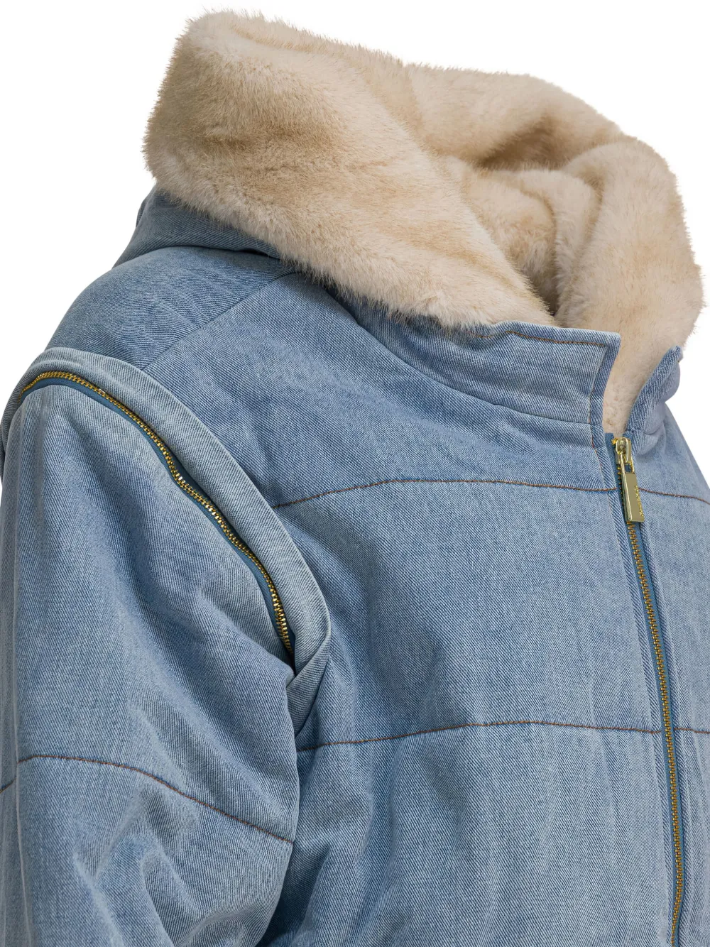 Max & Moi Deva Hooded Down Jacket In Blue