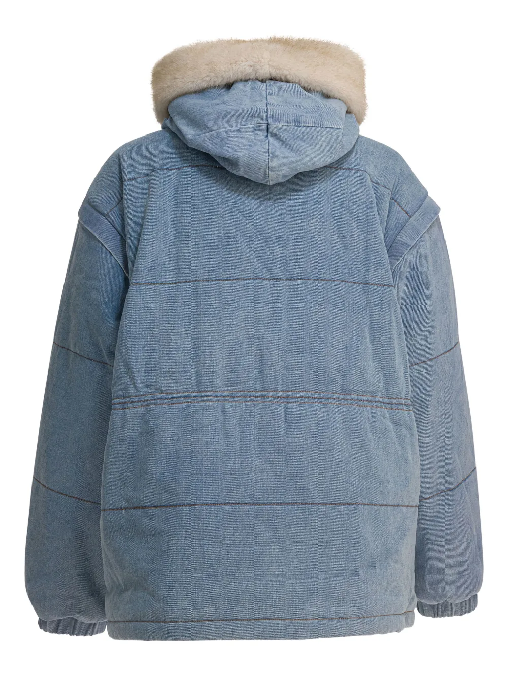 Max & Moi Deva Hooded Down Jacket In Blue