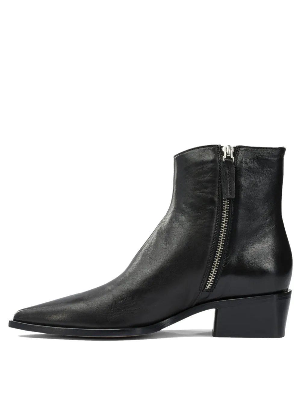 Pomme D'or Pointed Zip Boots In Black