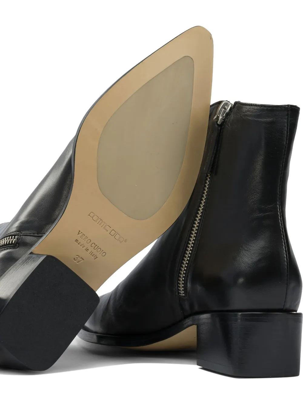Pomme D'or Pointed Zip Boots In Black