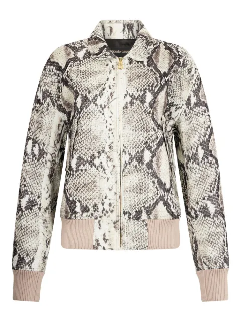 Roberto Cavalli chamarra con estampado de piel de pitón