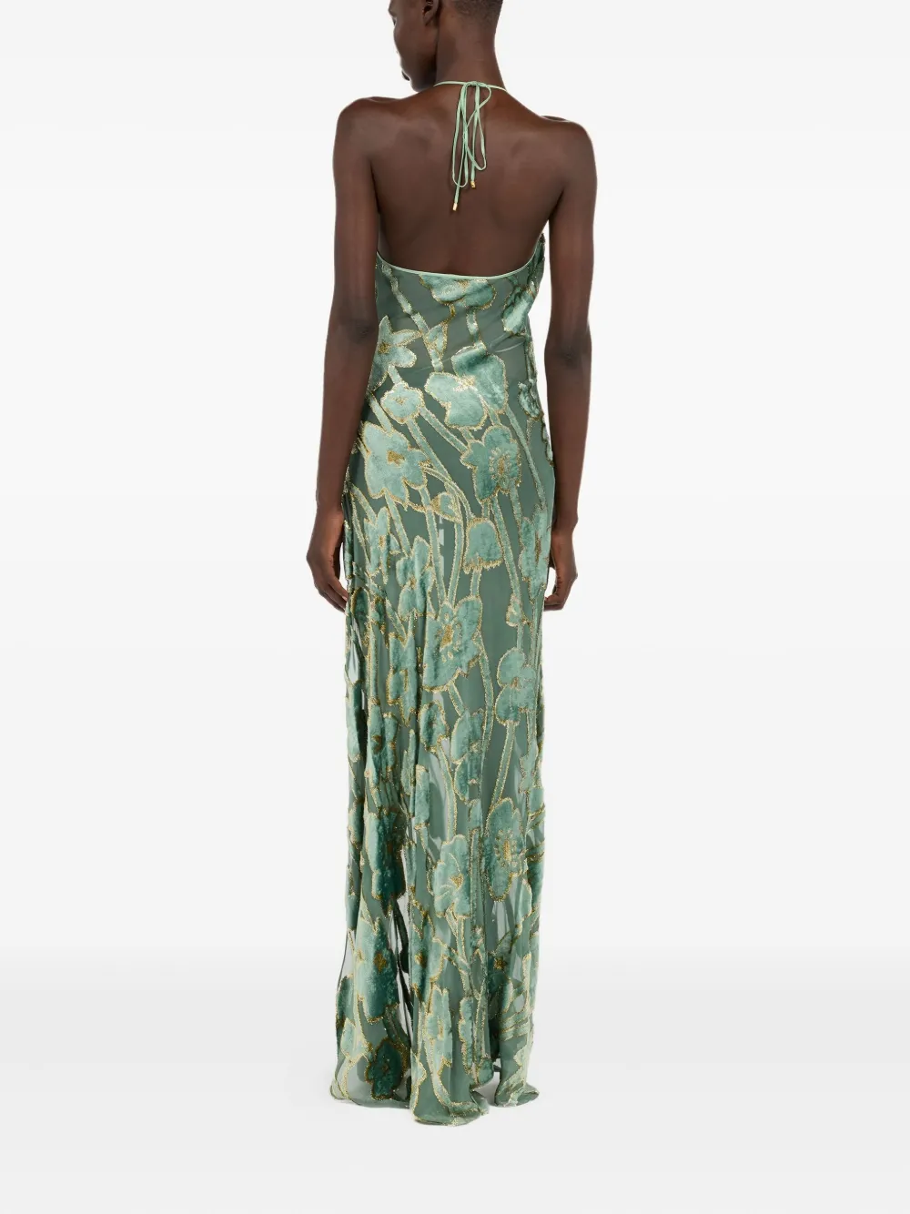 Roberto Cavalli Asymmetrische jurk met bloemenprint Groen