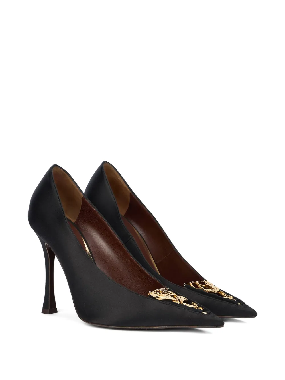 Roberto Cavalli Pumps met bladerdetail Zwart