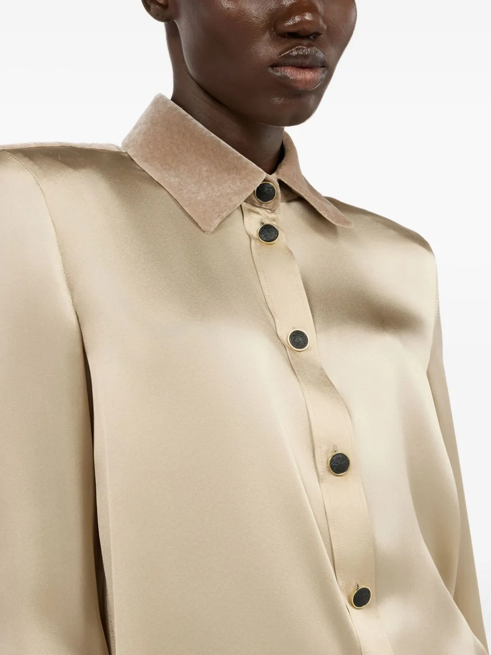 Roberto Cavalli Zijden blouse Beige