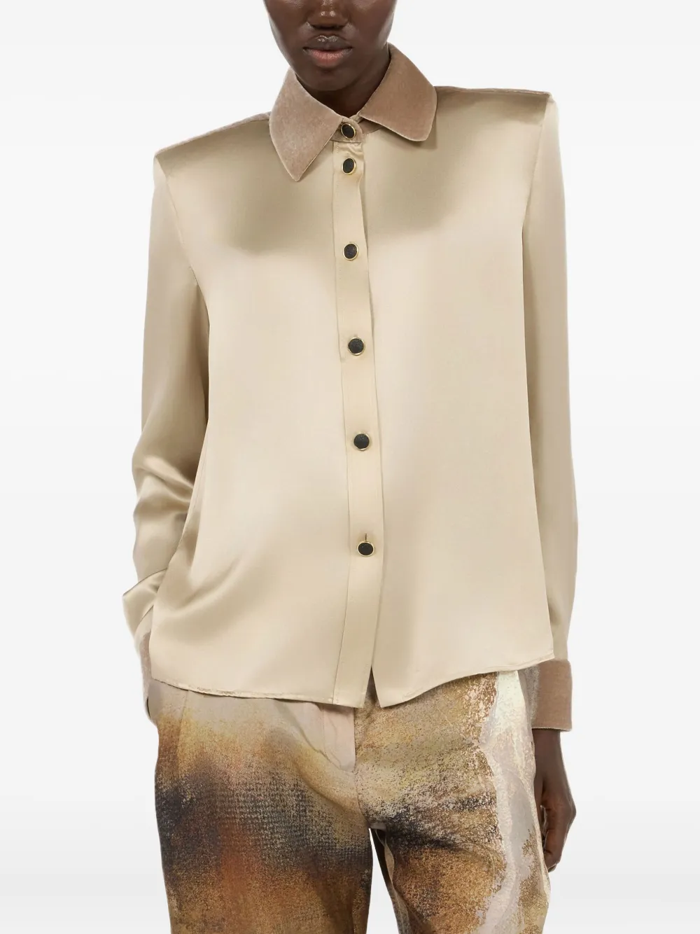 Roberto Cavalli Zijden blouse Beige