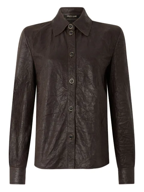 Roberto Cavalli buttoned leather shirt