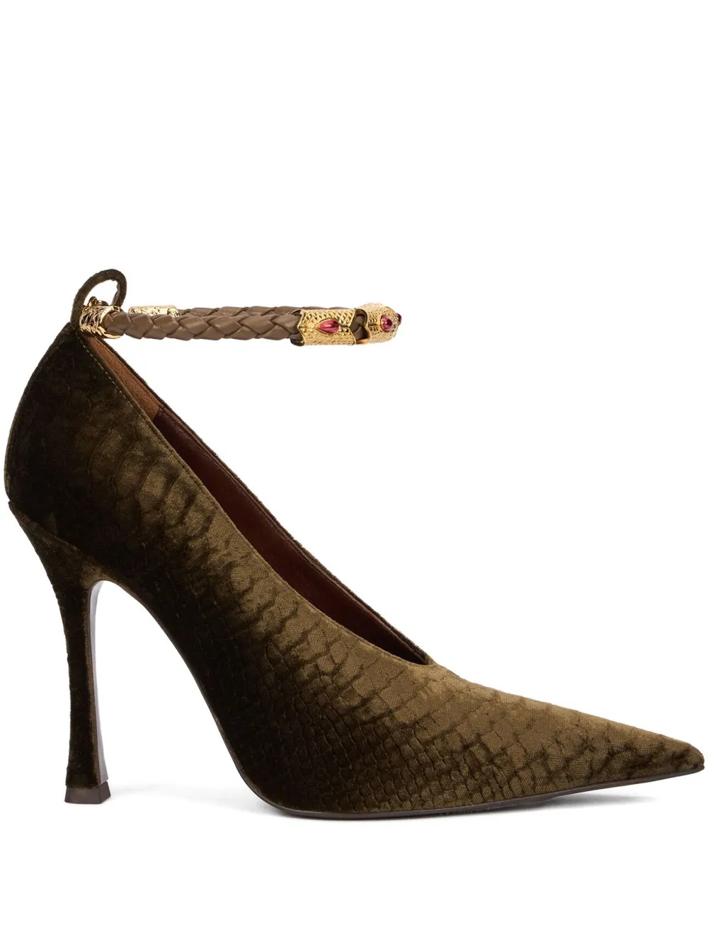 Roberto Cavalli Pumps met puntige band Groen