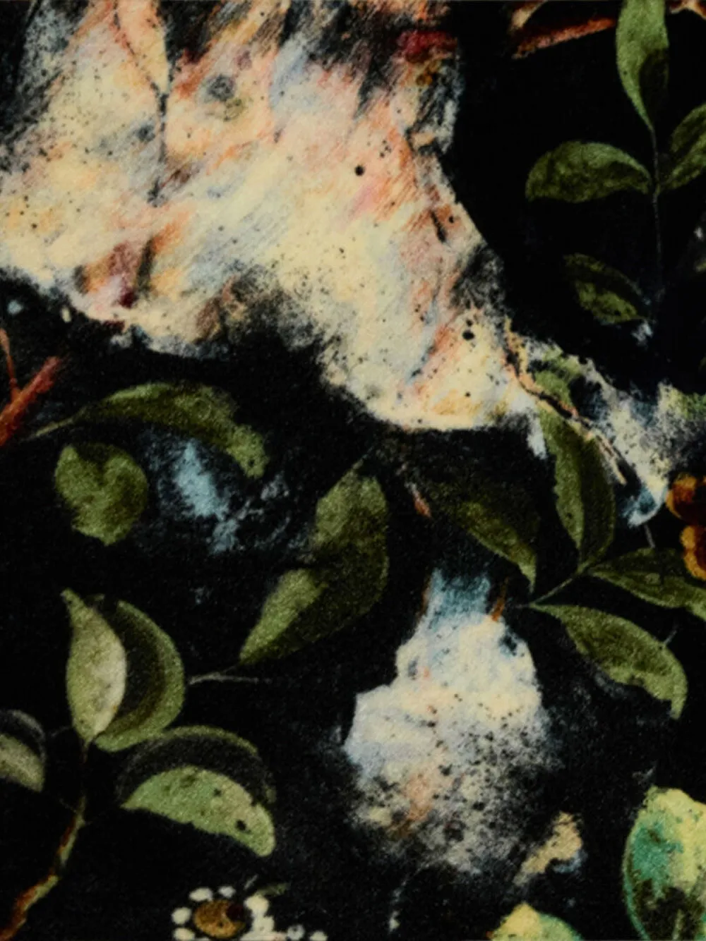 Roberto Cavalli Avondjurk met bloemenprint Zwart