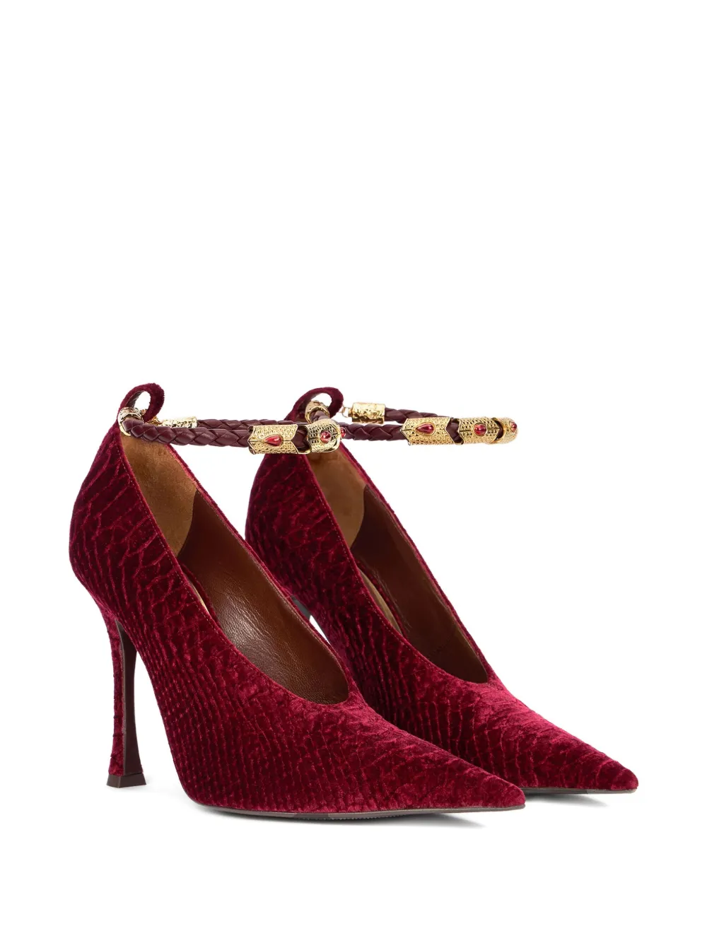 Roberto Cavalli Pumps met krokodillen-reliëf Rood