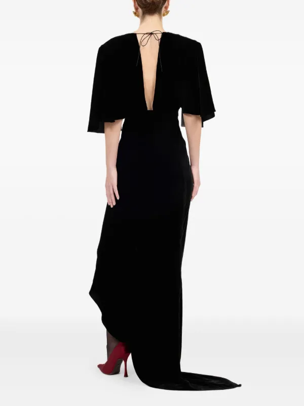 cavalli evening dresses Roberto Cavalli Draped V-neck Gown