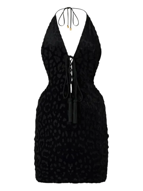 Roberto Cavalli vestido corto con motivo de piel de jaguar