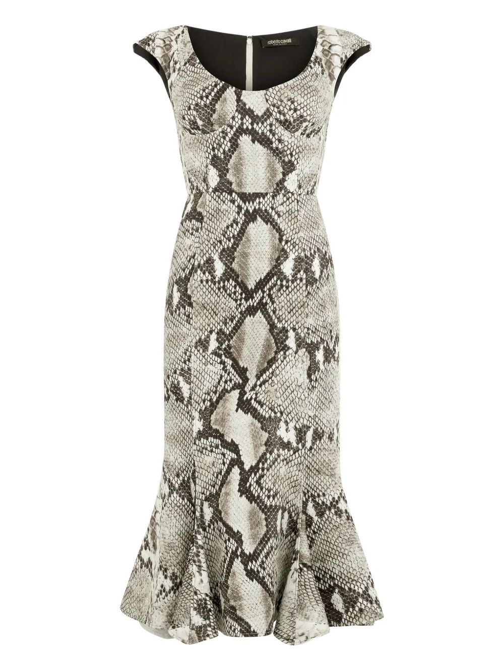 Roberto Cavalli robe mi-longue à imprimé peau de serpent - Tons neutres Roberto Cavalli robe mi-longue à imprimé peau de serpent - Tons neutres
