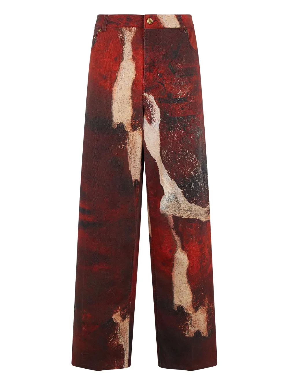 Roberto Cavalli faded dye-effect jeans | Red | Image 1