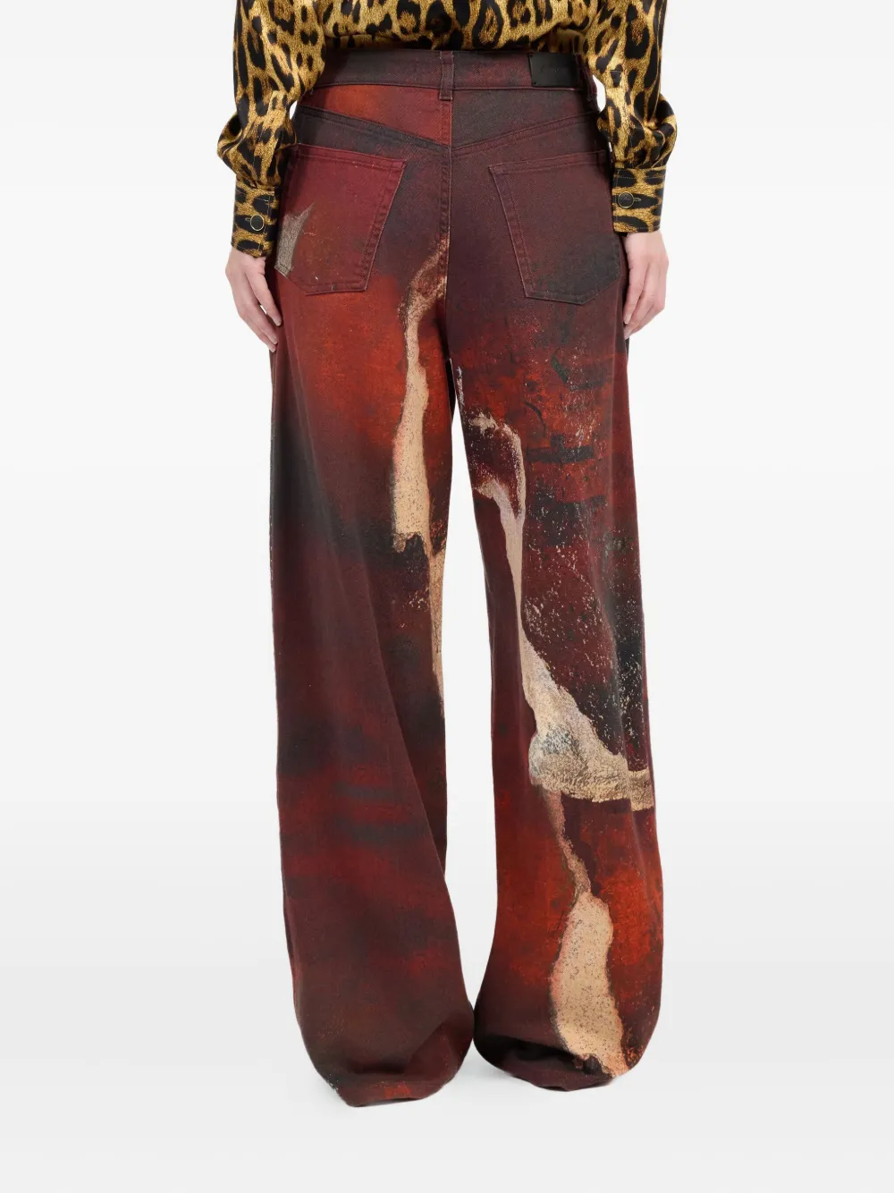 Roberto Cavalli Jeans met vervaagd effect Rood