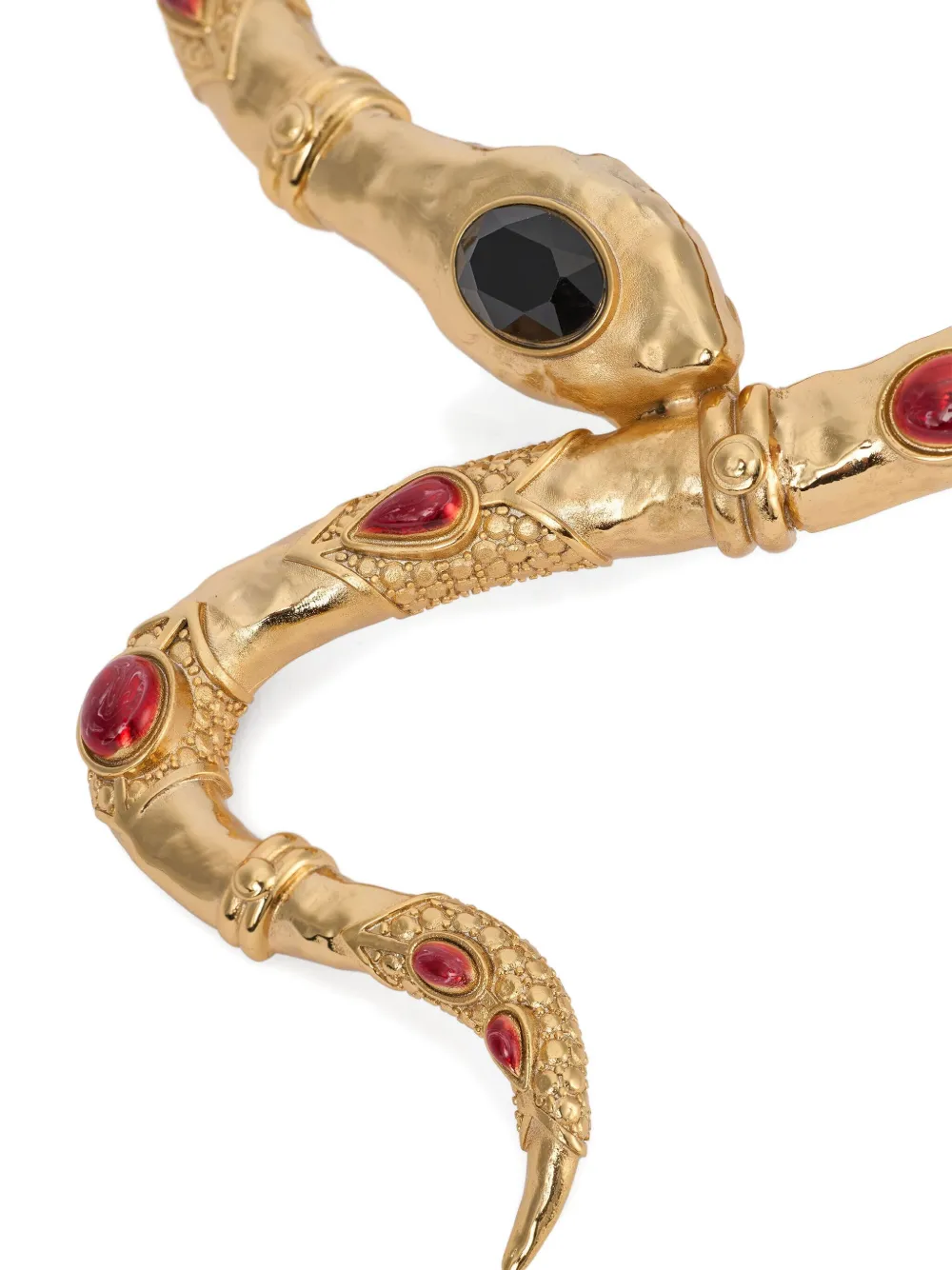 Roberto Cavalli Crystal-embellished Snake-motif Necklace In Gold