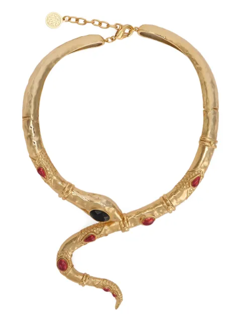 Roberto Cavalli crystal-embellished snake-motif necklace