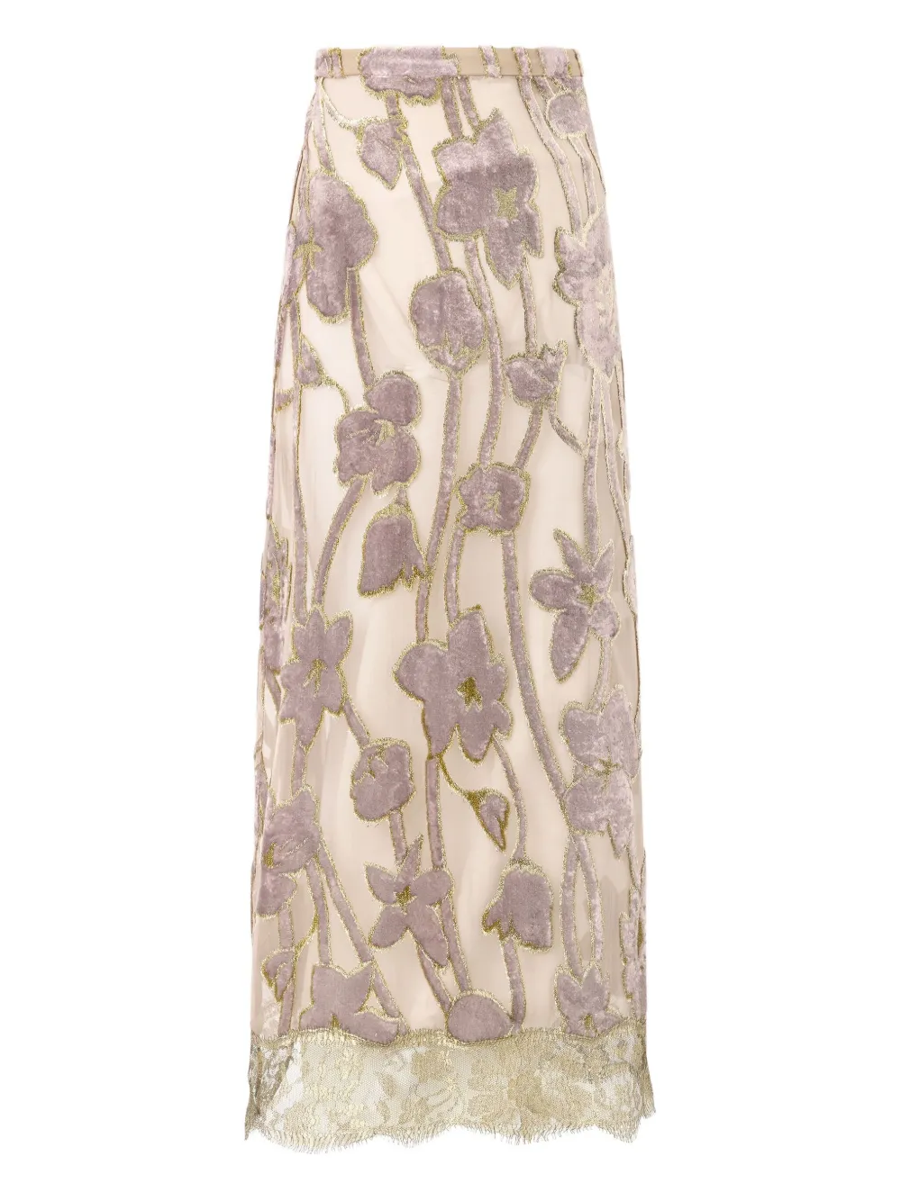 Roberto Cavalli falda midi con encaje floral | neutro | Image 1