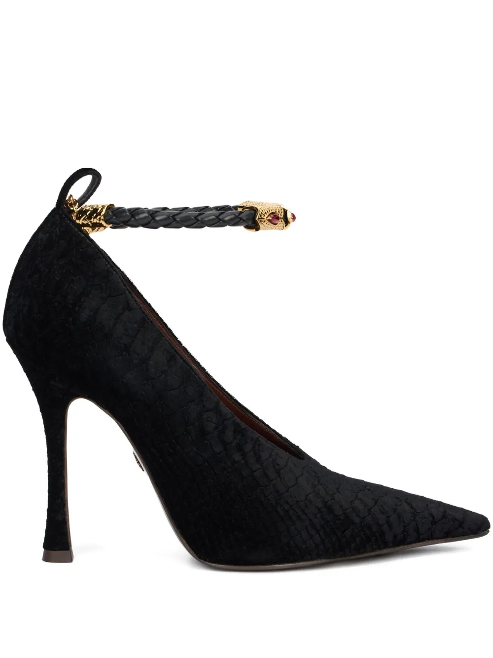 Roberto Cavalli Braided Strap Pumps In Black