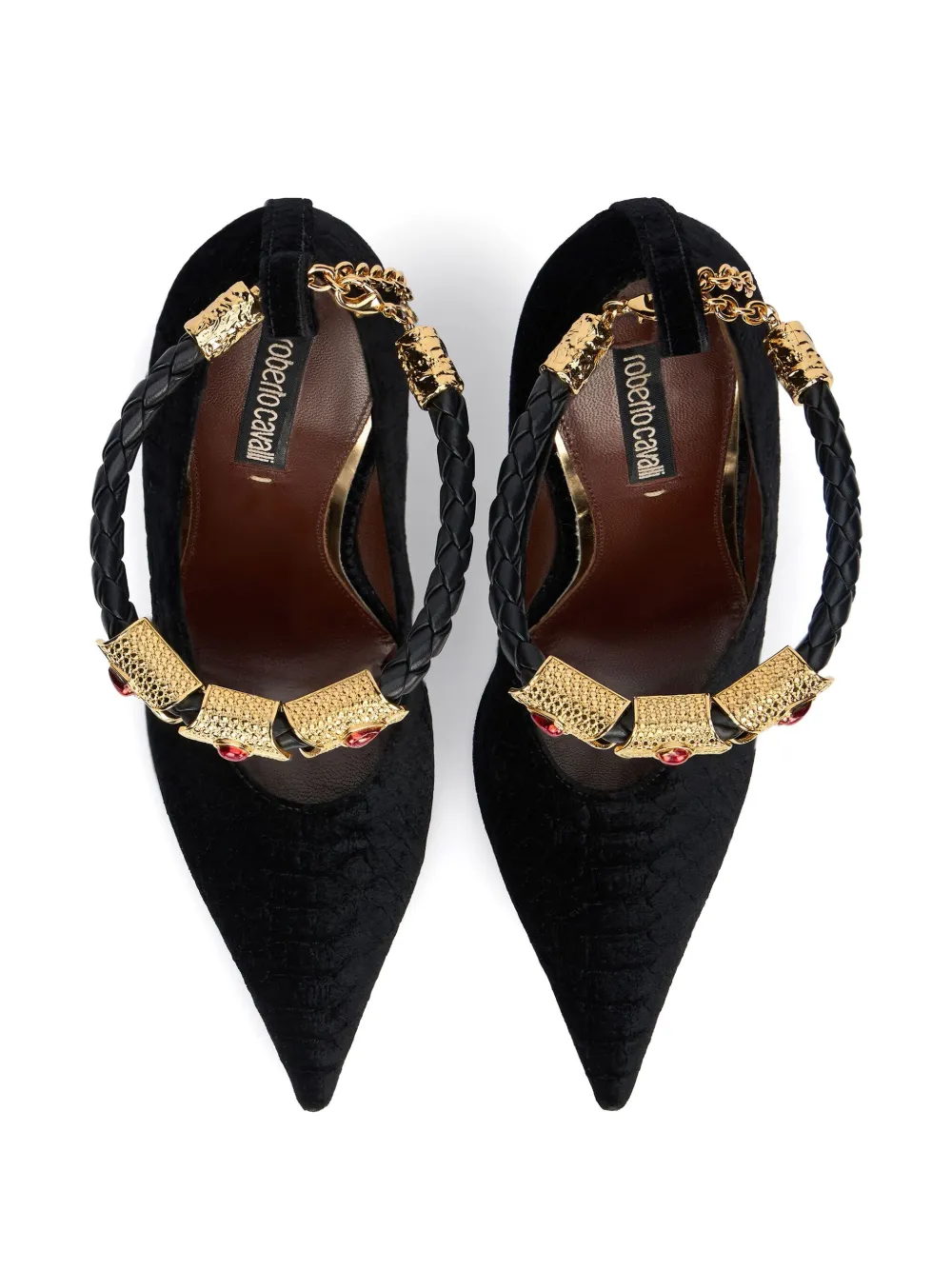 Roberto Cavalli Pumps met gevlochten band Zwart