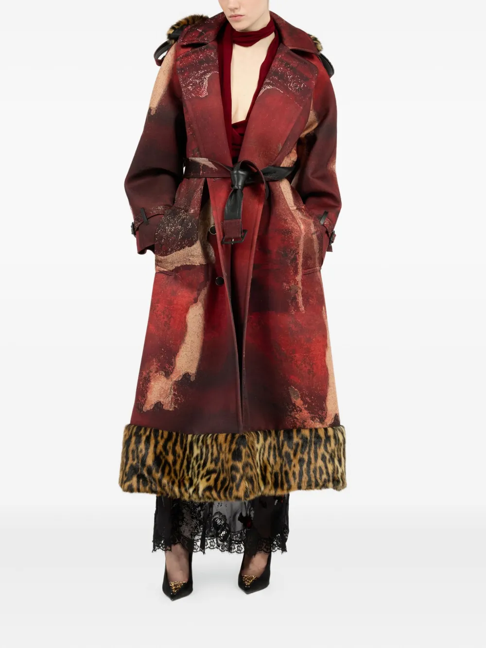 Roberto Cavalli Ribgebreide wikkeltop - Rood