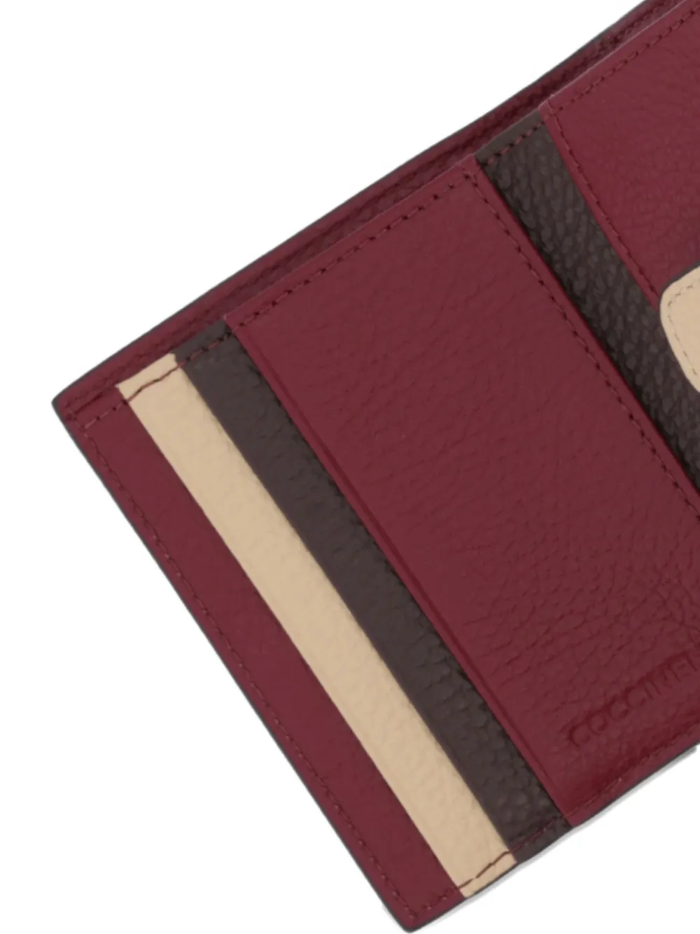 Coccinelle Striped Zip Wallet In Burgundy