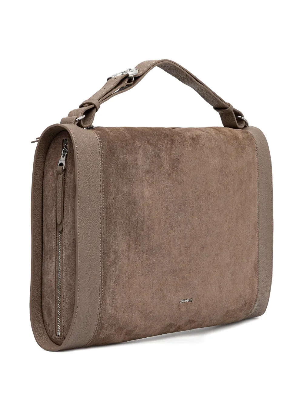 Coccinelle Elinor suede-trim tote bag - Bruin