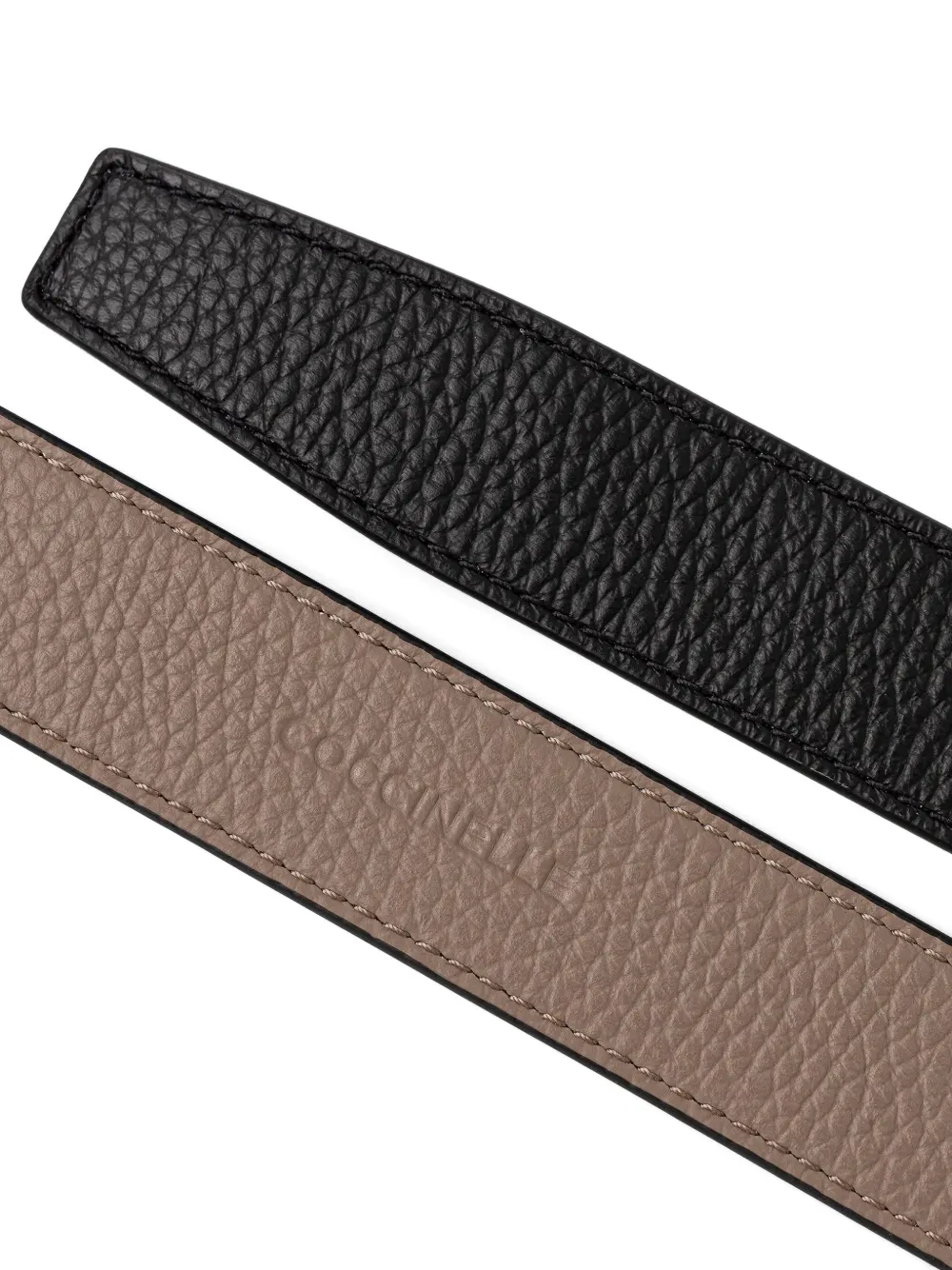 Coccinelle Grained Reversible Belt In Black