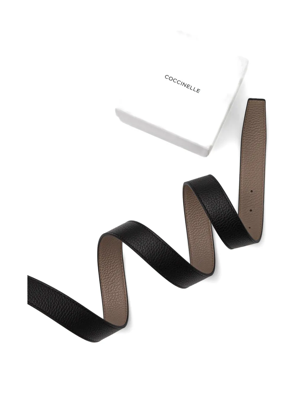 Coccinelle Grained Reversible Belt In Black