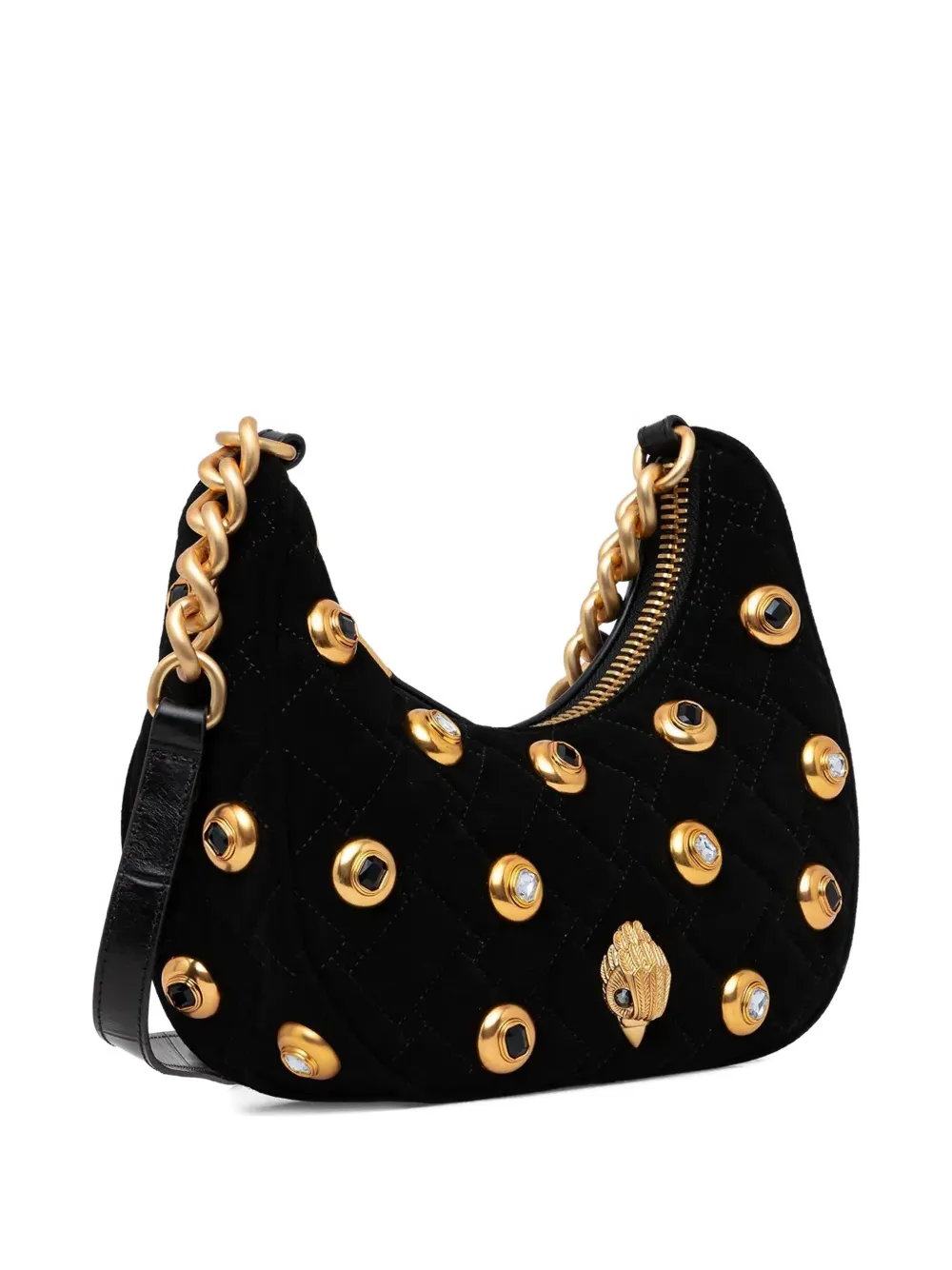 Kurt Geiger London Gewatteerde schoudertas met studs - Zwart