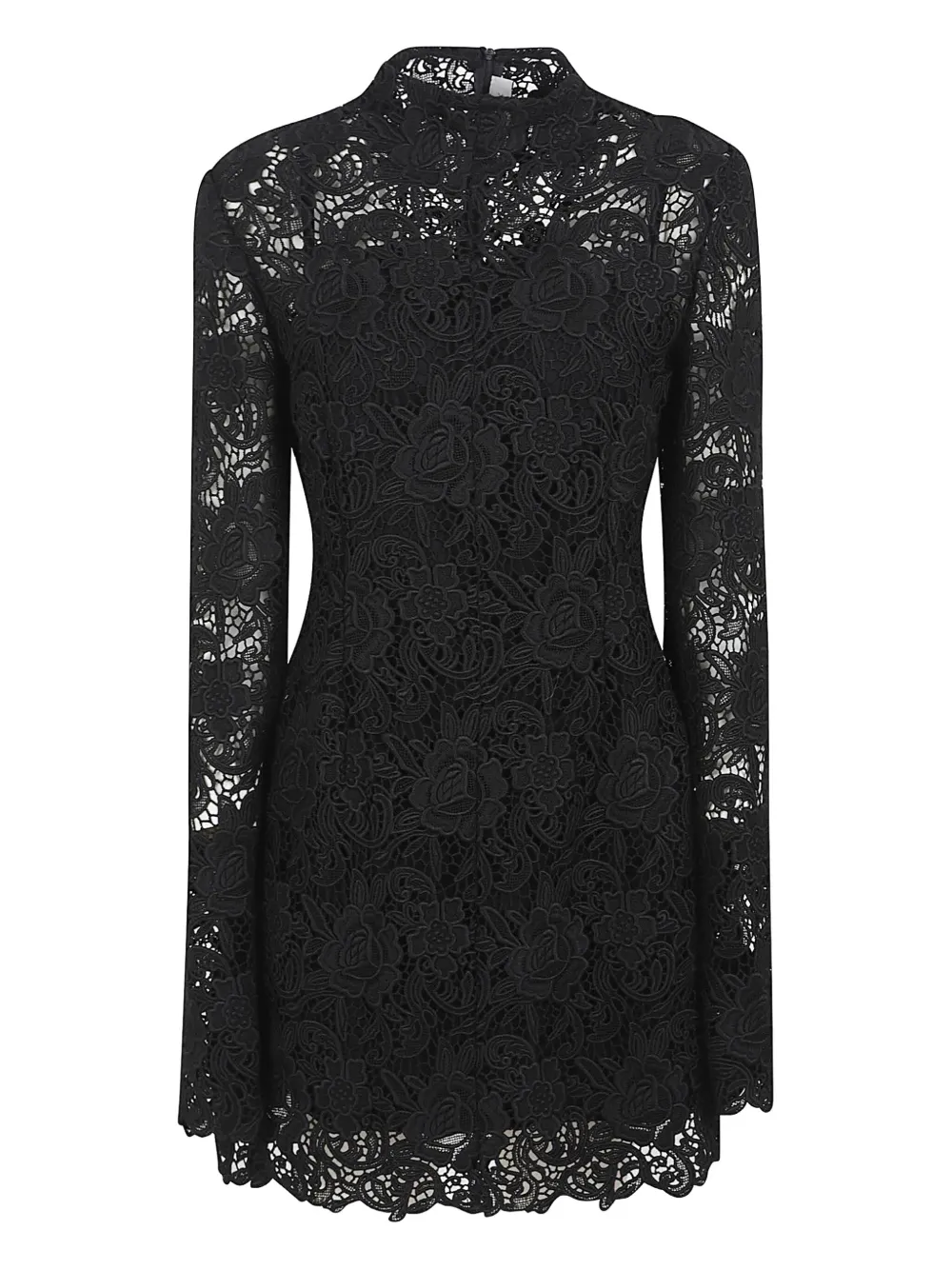 Max Mara Floral-lace Mini Dress In Black