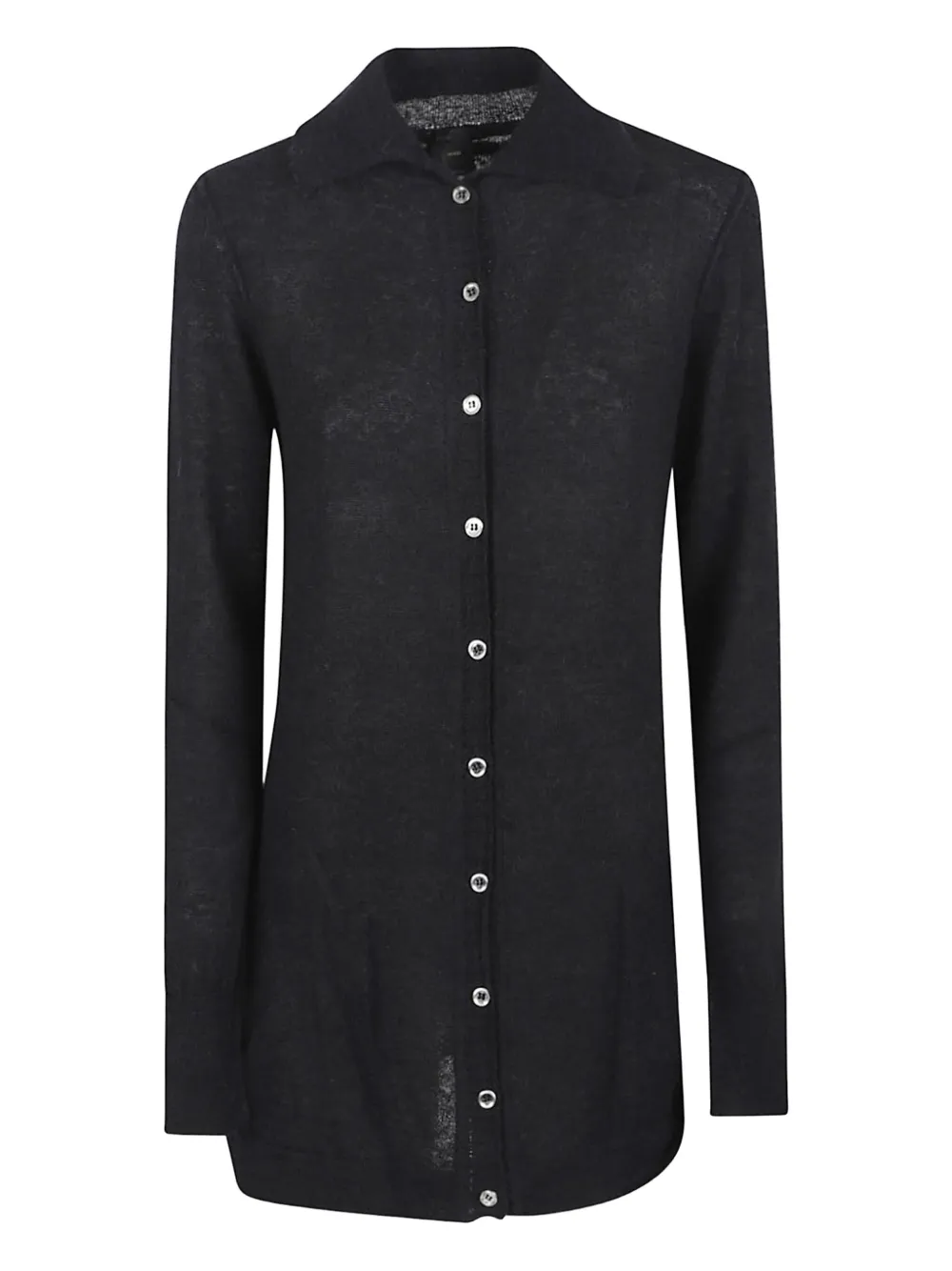 Pinko Button-up Cardigan With Classic Collar In Black