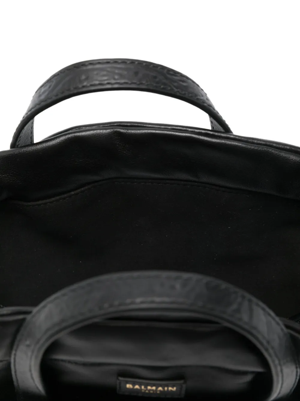 Balmain Crocodile-effect Shoulder Bag In Black